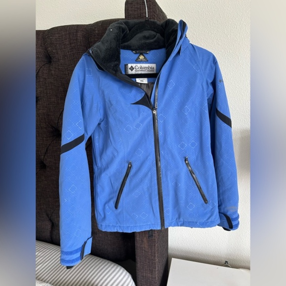 Columbia Blue Raincoat Weather-Resistant Outdoor Gear Omni-Heat
